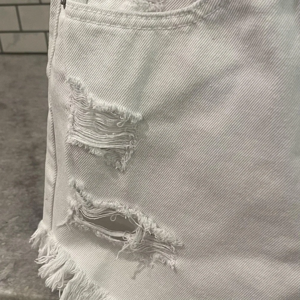 Wild Fable Shorts Womens 8 White Denim Jean Highest Rise Fringe Cutoff
